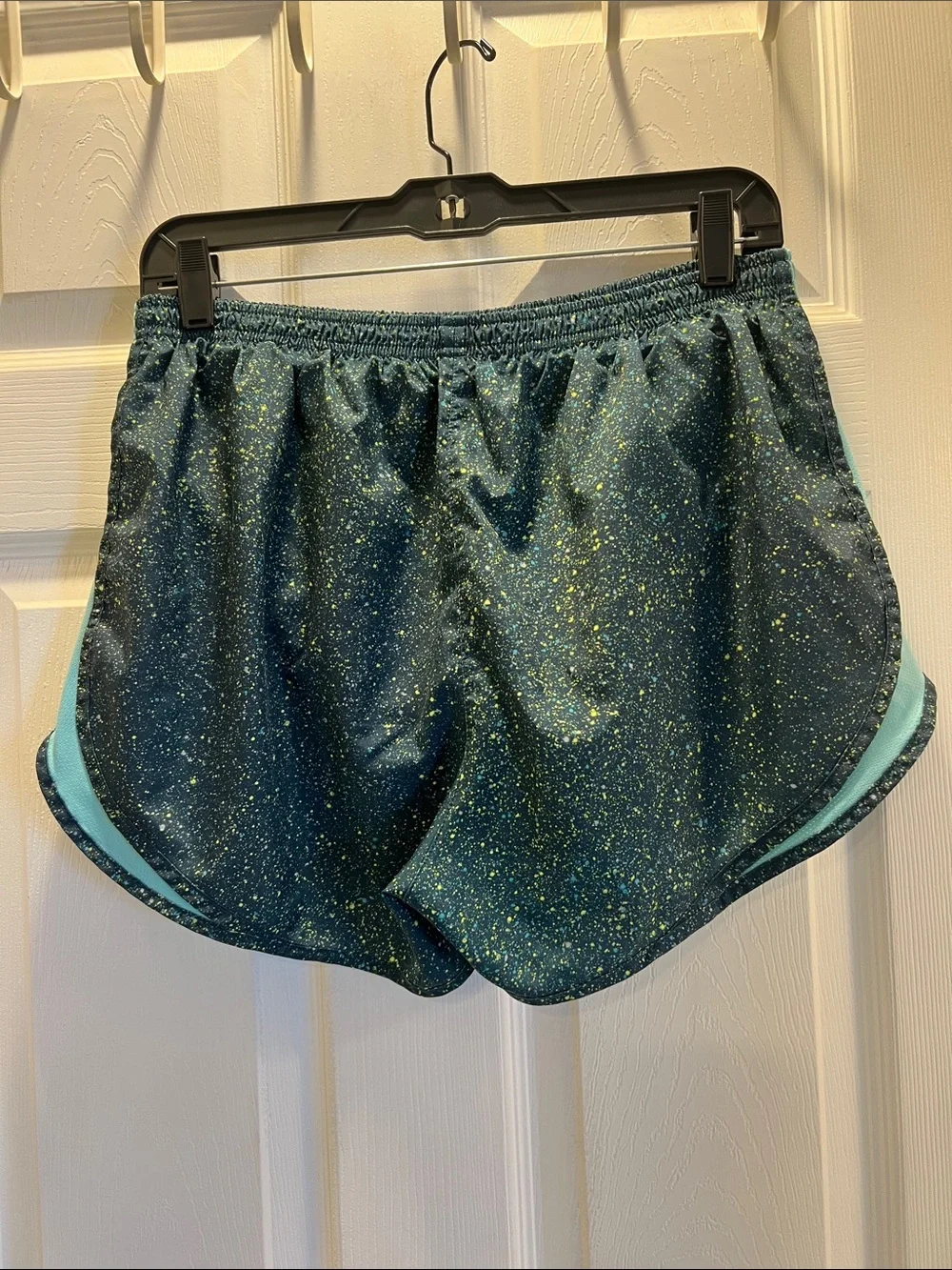Nike Women's Teal Speckled Athletic Running Shorts